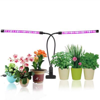 China Aluminum Alloy Double Head LED Plant Grow Light Upgraded 18W Desk Lamp Led To Grow Light Tube With Adjustable for sale