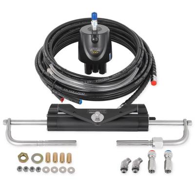 China Stainless Steel Hydraulic Boat Steering Marine Steering System Kit Cylinder Outboard Helm 150HP for sale