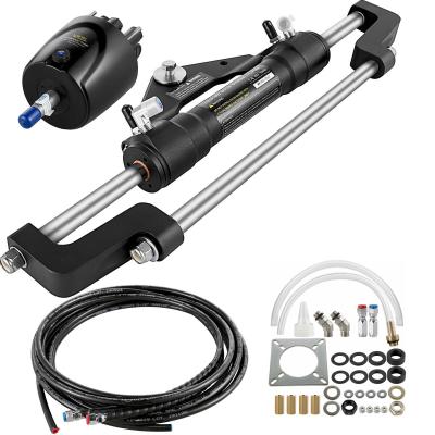 China Stainless Steel Hydraulic Boat Steering Marine Steering System Kit Cylinder Outboard Helm 300HP for sale