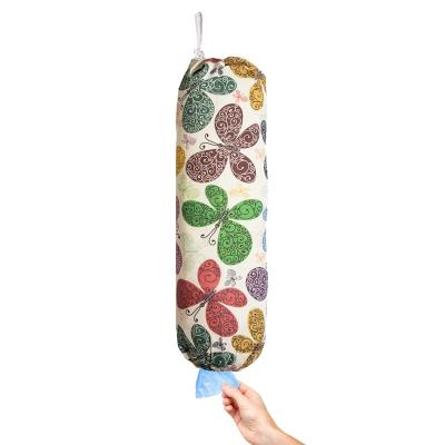 China Elastic Butterfly Drawstring Plastic Bag Bottom Holder, Canvas Grocery Bags Rack for Plastic Bags Wall Mount, Garbage Bag Hanging Storage for sale