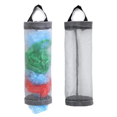 China Elastic Small Mesh Plastic Bag Holder, Wall Mount Grocery Bag Holder Storage Bag Bottom 2 Hanging Dispenser For Bathroom, Kitchen for sale