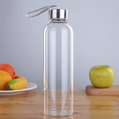 China Company Premium Custom Glass Carafe Vials Juice Single Wall Simple Single Wall Glass Bottle With Lid for sale