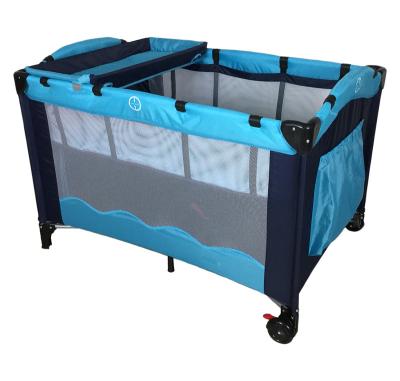 China 2021 Modern Comfortable Folding Baby Playpen Yard Playpen Hutch Crib With High-pole Mosquito Net Crib for sale