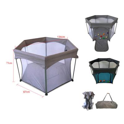 China 2022 Modern High Quality Playpen Tent For Baby Foldable Hexagon Traveling Playpen Safe For Kid Baby Happy Play Toy for sale