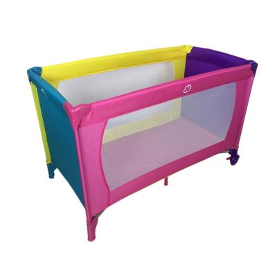 China Easy Folding Foldable Portable Pink Yellow Pink Crib Crib Playpen Cuna Crib Furniture for sale