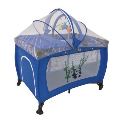 China Portable Collapsible Bar Diaper Baby Crib Travel Baby Hutches Baby Travel Crib Playyard Wuth Folding Toy Foldable Diaper Folding Wheels Bag Second Easy Folding Blue for sale