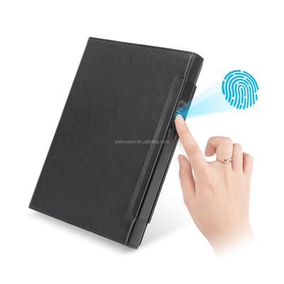 China Wireless Charging Fingerprint Lock PU A5 Fingerprint Lock Leather Notebook With Power Bank for sale