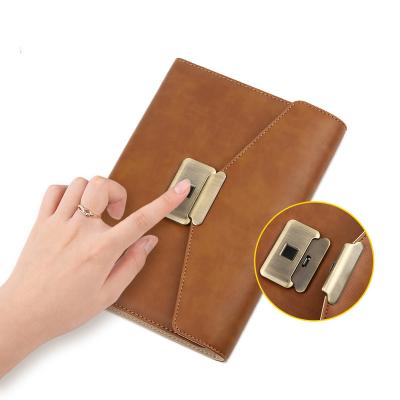 China Genuine Leather Fingerprint Lock Fingerprint Lock Notebook With Fingermark Memory for sale