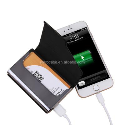 China Fashion Men Metal Business Credit Card Holder With Power Bank for sale