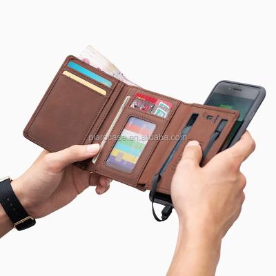 China Genuine Leather RFID Card Holder Wallet With Power Bank Coin Case for sale