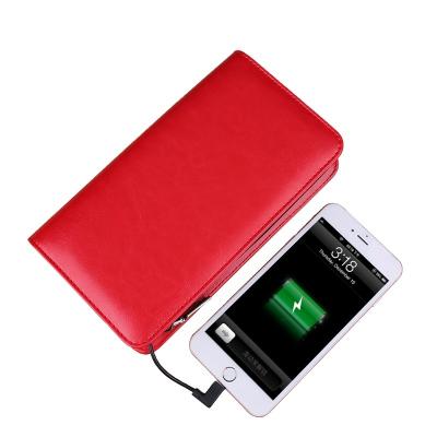 China Custom High Quality RFID Womens RFID Power Bank Wallet With Zipper for sale