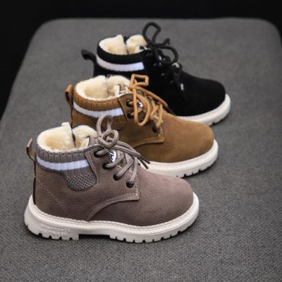 China Durable Autumn Winter Martin Boots Boys Kids Casual Shoes Fashion Leather Soft Anti-skid Girls Reject 21-30 Sports Running Shoes for sale