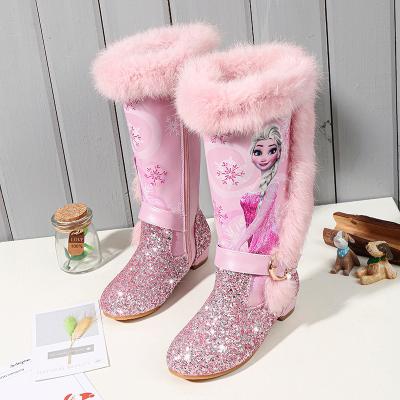 China Waterproof Children's Boots Fashion Cartoon Pattern Zipper Design Toddler Girls Buckeye Snow Boots Suitable For Winter for sale