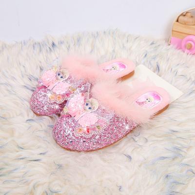 China Are On For Girls Aisha's Home Shoes Frozen Plush Slippers Soft, Comfortable And Non-slip for sale