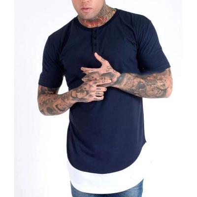 China Anti-pilling button and curved bottom t-shirt men for sale