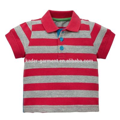 China Custom Logo Anti-pilling Striped Kids Polo Shirts Contrast Color Polo Shirt For Boys for sale