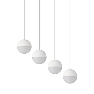 China Modern Simple Modern Simplied White Led Round Ball Chandelier Pendant Lights Acrylic Metal Home Decoration for sale