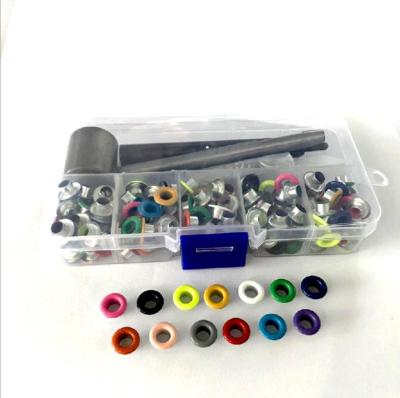 China Nickel Free Inner Size 6mm 120 Colored Sets One Box Supplies Grommets Grommets With Install Tool Kits for sale