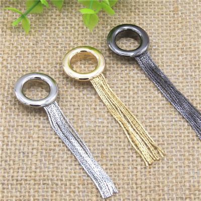 China 20mm various shape eyelets nickel free high end brass grommet with decoration tassels for sale