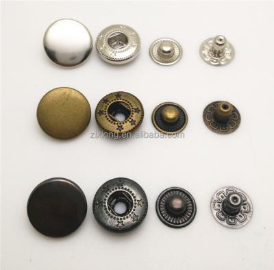 China Durable Custom Metal Brass And Anti-Brass Snap Press Buttons For Leather Jacket for sale