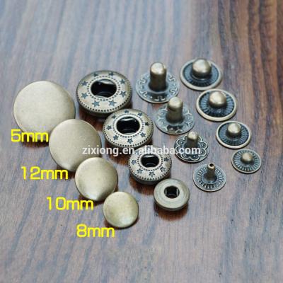 China Durable High Quality Antique Type Nickel Plating Garment Spring Snap Snap Buttons Brass Spring Snap Button for sale