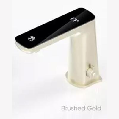 China Hot Sense Gold Smart Bathroom Faucets Faucet Water Saving Sensor Cold Brushed Automatic Touch For Faucet for sale