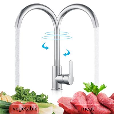 China China Custom Brass Flexible Nickel Thermostatic Faucets High Quality 360 Degree Large Filter Kitchen Sink Mixer Taps for sale