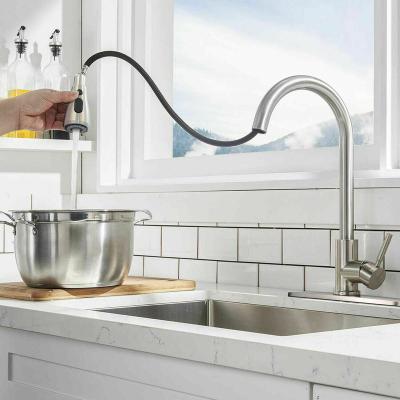 China Sense Faucets 304 Stainless Steel Commercial Brass Magnetic 360 Degree Pull Out Spray Kitchen Sink Mixers Faucet for sale