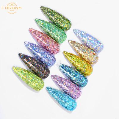 China 2022 New Mix Bling Bling Halloween Supplies Crown Hologram Neon Art Black Neon Beauty Wholesale Mix Powder Applique Joint Nail Loose Glitter for sale