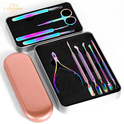 China Easy Apply Professional Durable Stainless Steel Manicure Tweezers Suppliers Nail Art Tools Set With Packaging for sale