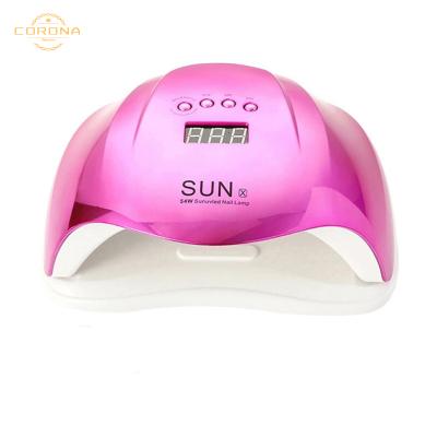 China Top Sale 54w Big Quick Dry Lamp Rechargeable UV Led Clip On Protection Hot Air And Cold Two Handed Nail Dryer With Covers for sale