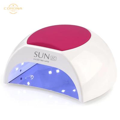 China Hot Sale 2 Hand Private Label 48w Table Fan Quick Dry UV Thin Spray Led Gel Polish Kit Nail Dryer Set for sale