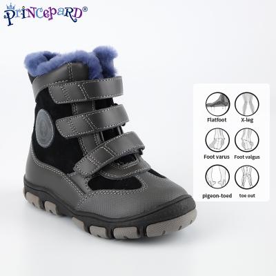 China Wholesale Waterproof Warm Snow Winter Boys Princepard Orthopedic Boots Kids Fur Shoes Orthopedic Boots For Children for sale