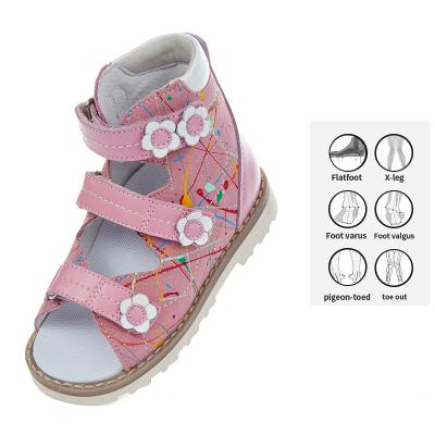 China ARCH SUPPORT Princepard Hot Sale Pink Kids Leather Sandals For Girls Orthopedic Shoes Summer Baby Kids Princess Shoes for sale