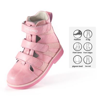 China Princepard Waterproof Children's Athletic Shoes with Arch Support Leather Pink Gray Summer Sandals for Flat Leg X/O Feet for sale