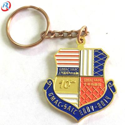 China Custom Soft Enamel Metal Promotion Gift Logo Keychain Key Chain With Key Ring for sale