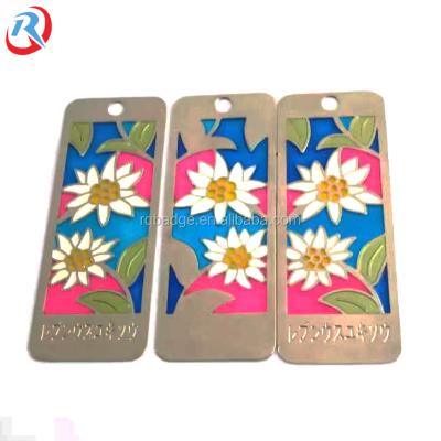 China Wholesale Custom Europe Clean Logo Metal Bookmark Etch Transparent Enamel Metal Bookmark for sale