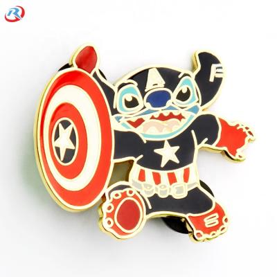 China Custom Logo Nickel Free Gold Plated Hard Enamel Metal Lapel Pin Badge for sale