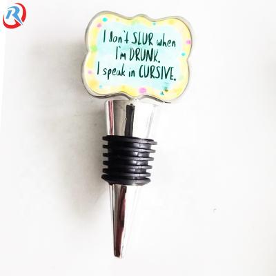 China Child Safe Custom Clean High Quality Logo Metal Wine Bottle Stopper for sale