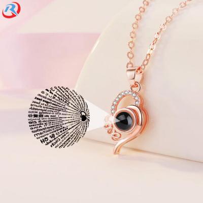 China Wholesale Projection 100 Rose Gold Silver 100 Tongues I Love You I Love You Pendant Necklace For Lover for sale