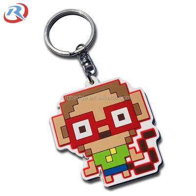 China Promotion gift hot sale custom made own cartoon figure high quality logo embossed silicone key chain/rubber key chain for sale