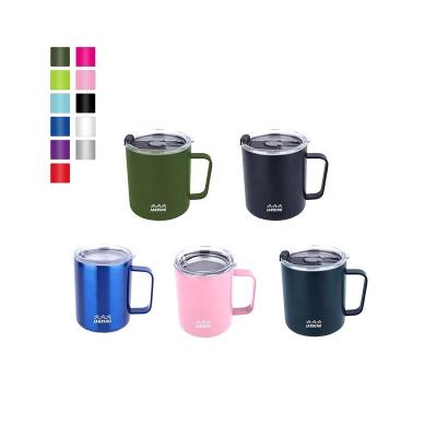 China Sustainable 10oz Stainless Steel Glitter Mug Vacuum Insulated Double Wall Mug With Handle Travel Water Tea Coffee Mug Tumbler for sale