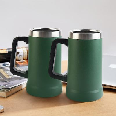 China Sustainable 24oz Stainless Steel Beer Mug , Double Wall Vacuum Insulation Mug With Handle for sale