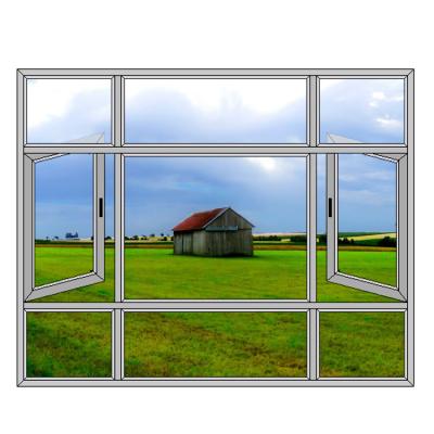 China Hot-selling Magnetic Aluminum Window Swing Window Silent Storm Frame Screen Stained Glass for sale