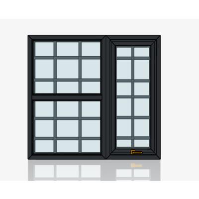 China Magnetic Screen Double-glazed windows with grid design, aluminum garden windows, awning windows for sale