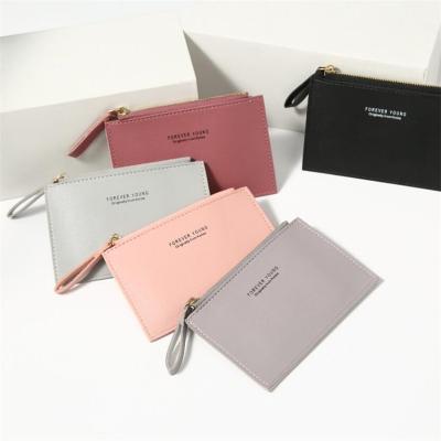 China New Women Wallets Waterproof Zipper Mini Key Chain Small Wallet PU Coin Purse Multi Card Bit Leather Card Holder for sale