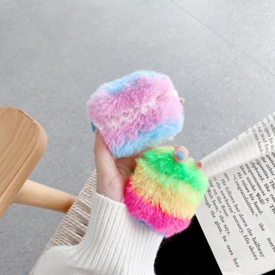 China Fanshion Rainbow Fur Case For AirPods Cases Cover Protector For Air Pods Pro for sale