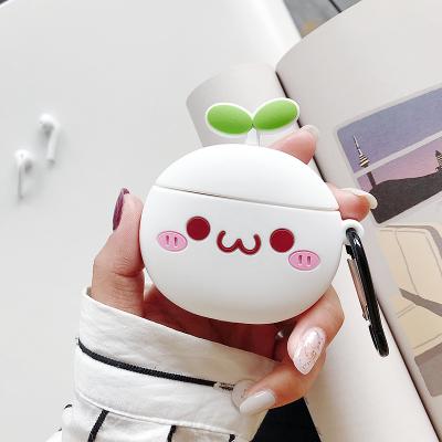 China For earbuds fashion long grass white ball case the beautiful ball white wireless earphone case for airpods case for sale