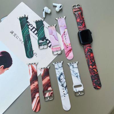 China New Fashionable Marble Watchband For Apple iWatch 6 Band 44/40/42/38mm Band Strap for sale