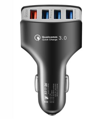 China High Quality USB QC3.0 4 Port USB Car Charger ABS+PC Fast Charging Car Charger With Retail Package for sale